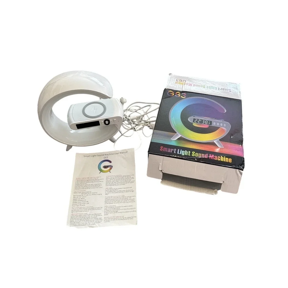 New G63 Intelligent Smart Light Sound Machine Digital Clock Alarm Bluetooth Lamp
